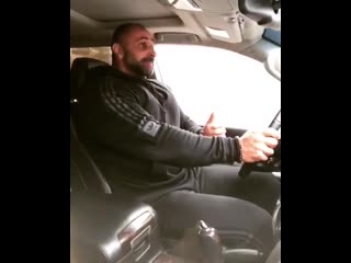 russian jock sings at the wheel, bodybuilder robert grigoryan @robert grigorian