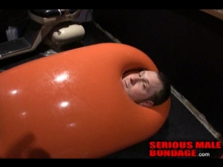 gaystorage bdsm: the guy became an inflatable rubber doll. rank in the rubber room. gay porn, bondage gay porn